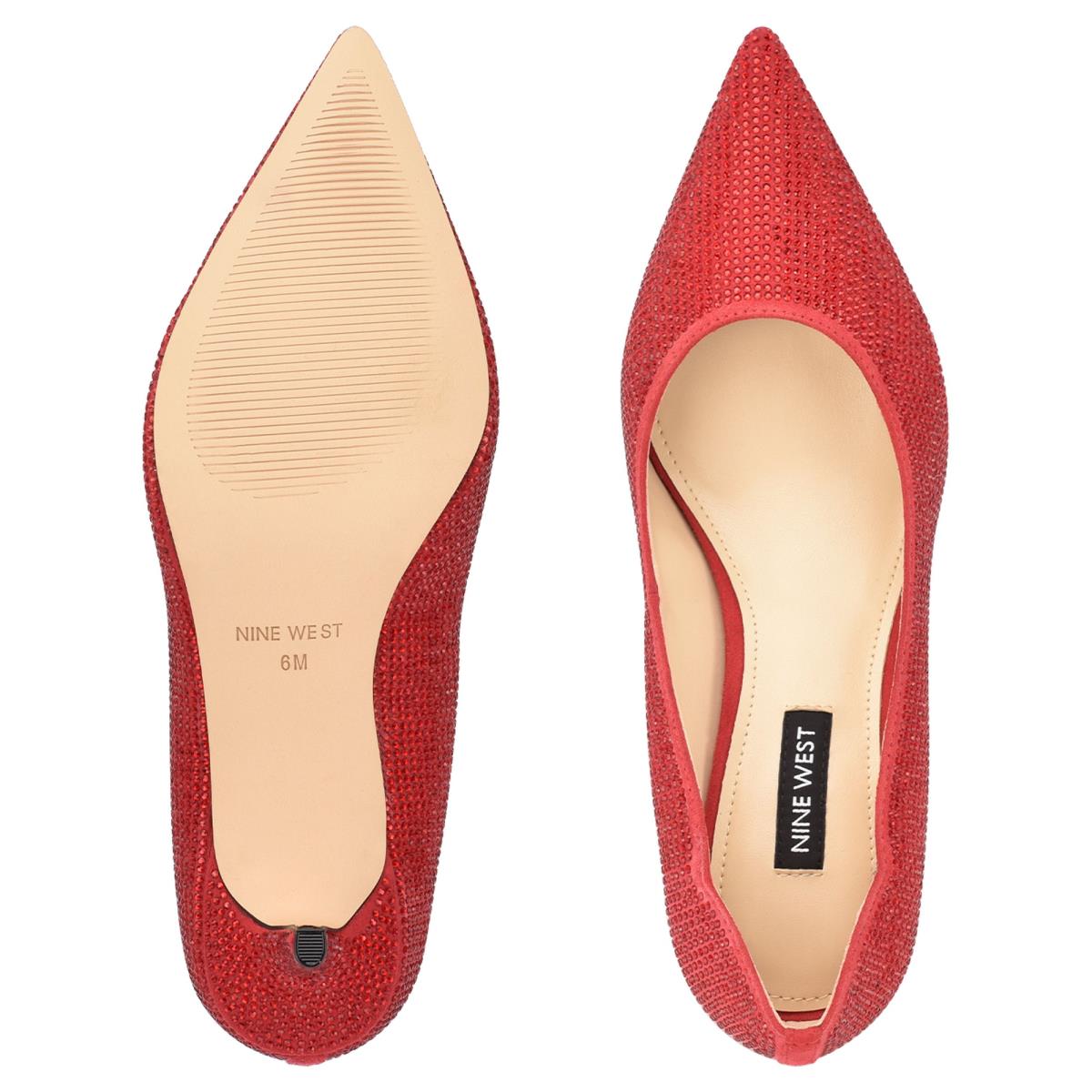 Nine West Abaline Rhinestone Pointy Toe Rojas | 8641NVXAI