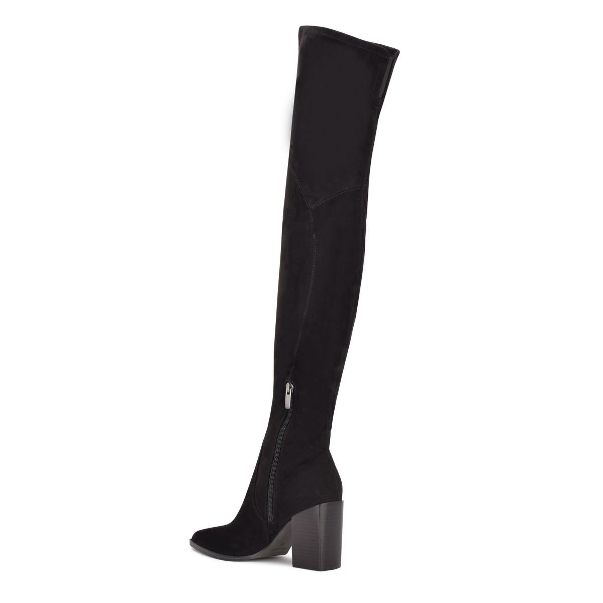 Nine West Barret Over The Knee Negras | 0192VQBPY