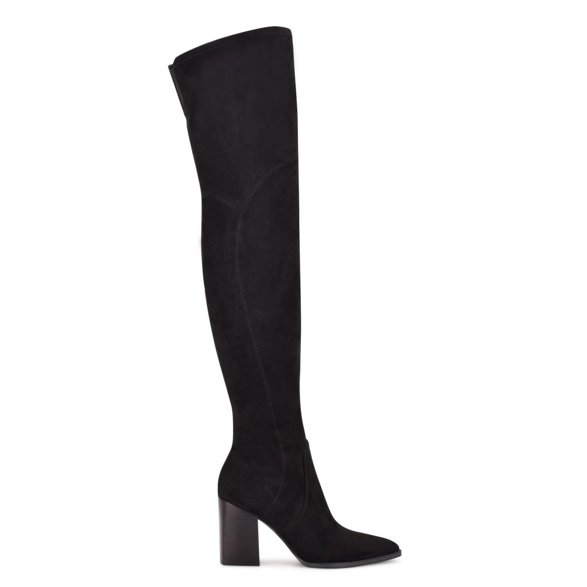 Nine West Barret Over The Knee Negras | 0192VQBPY