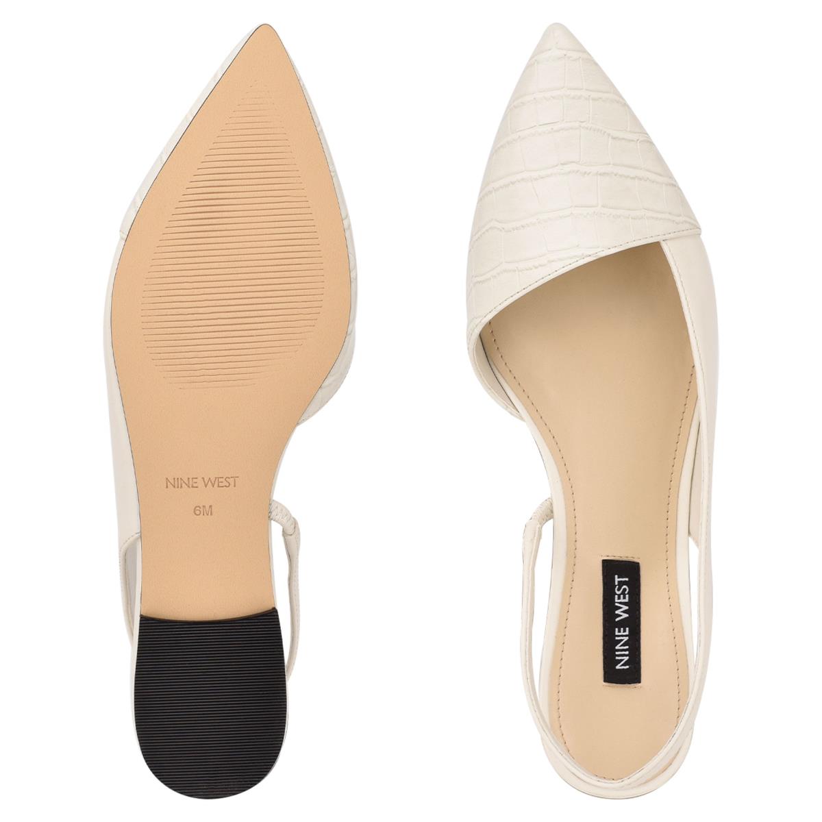 Nine West Beads Slingback Pointy Toe Beige Creme | 8741WTFZC