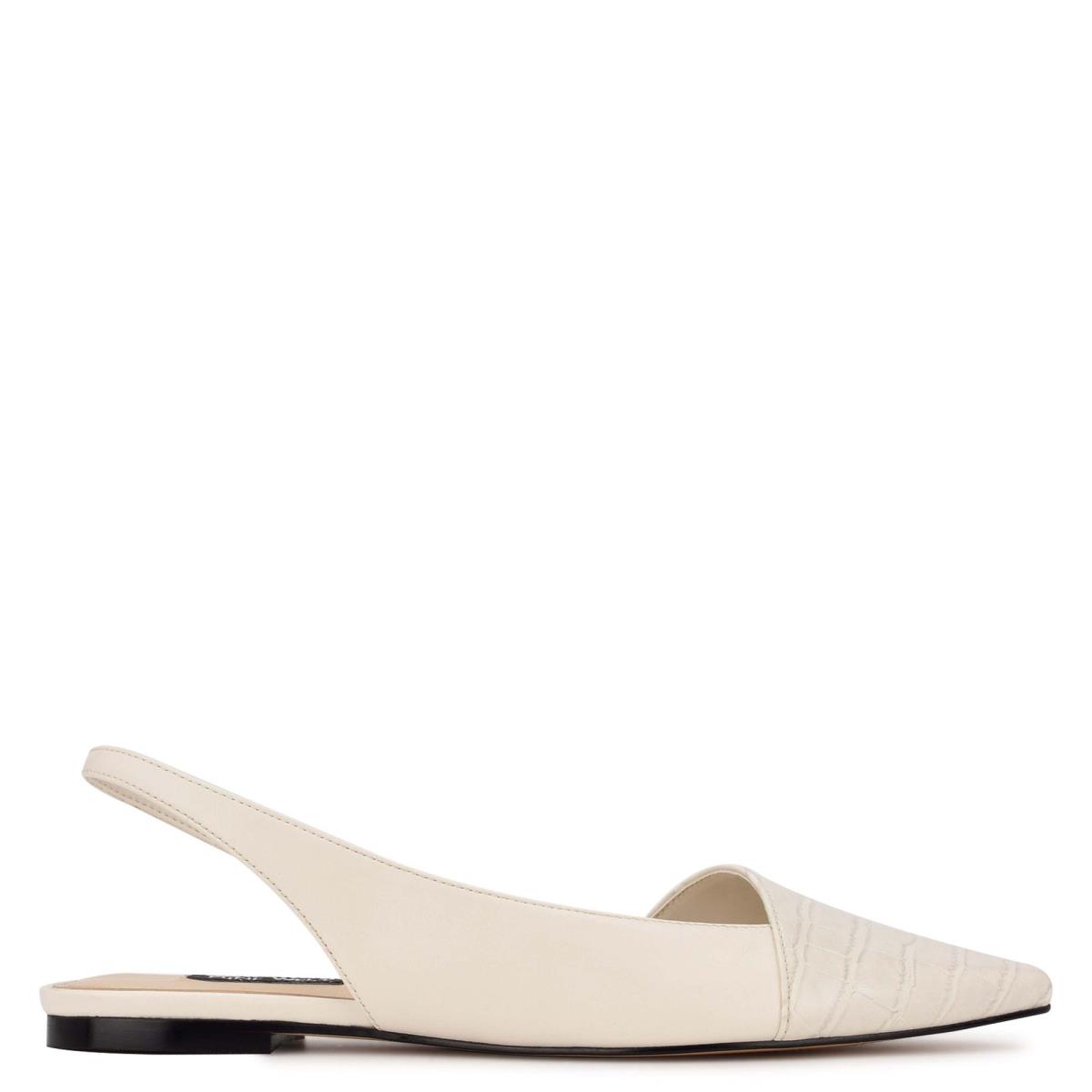 Nine West Beads Slingback Pointy Toe Beige Creme | 8741WTFZC