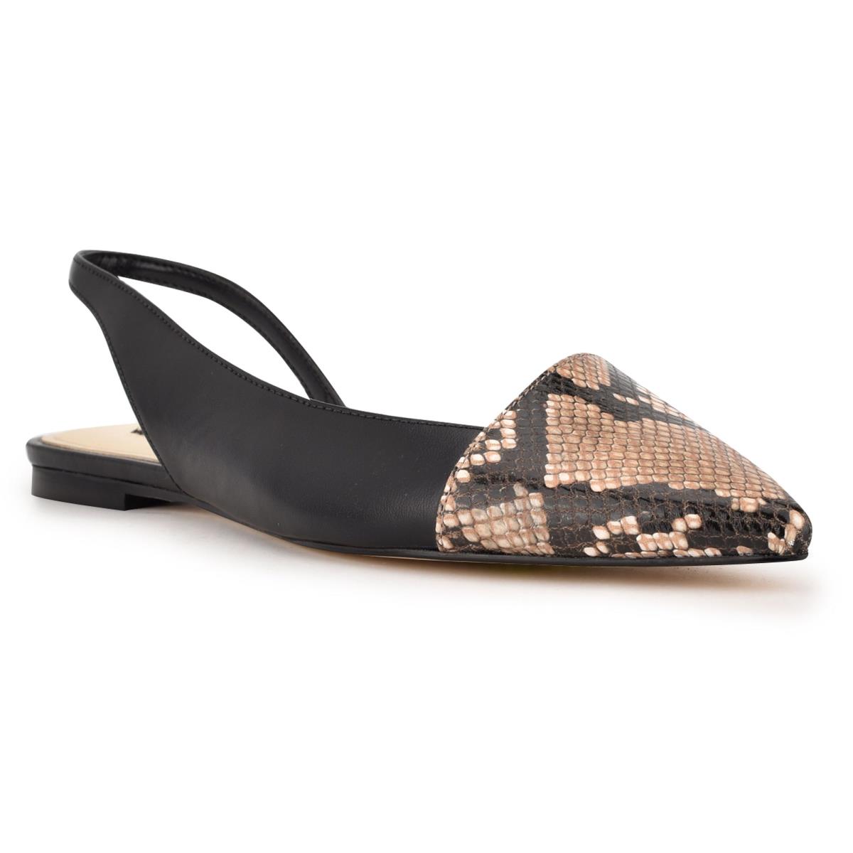 Nine West Beads Slingback Pointy Toe Negras Serpent | 6715ZECAR