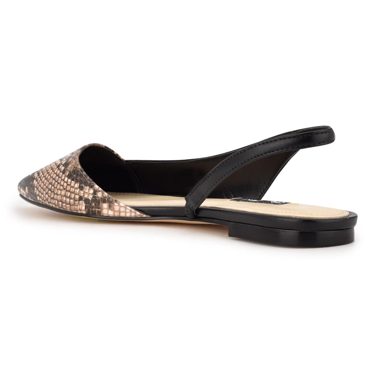 Nine West Beads Slingback Pointy Toe Negras Serpent | 6715ZECAR