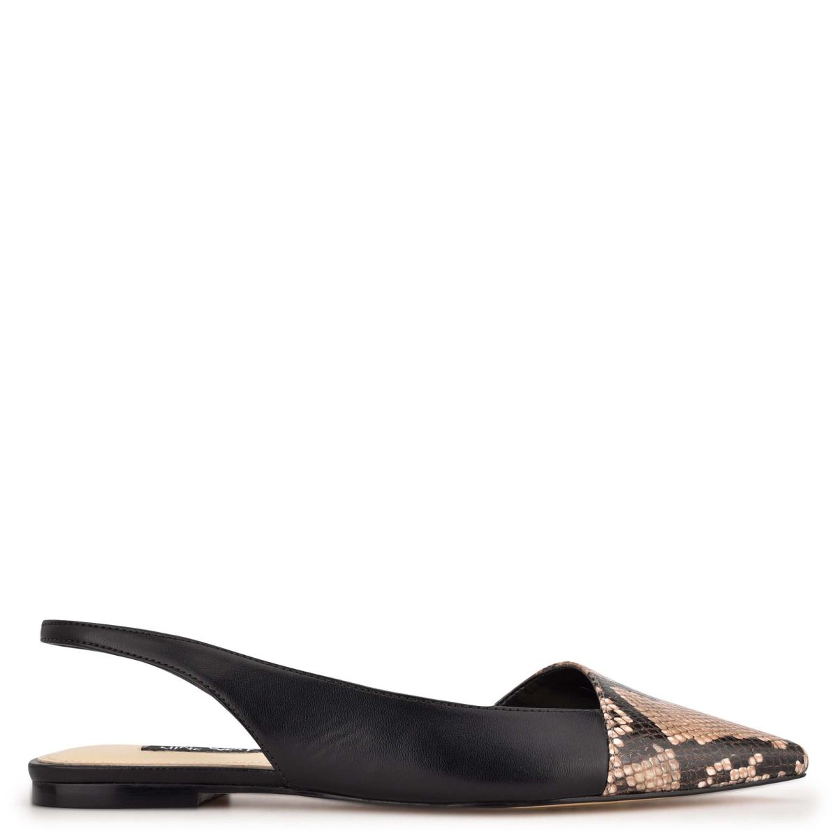 Nine West Beads Slingback Pointy Toe Negras Serpent | 6715ZECAR