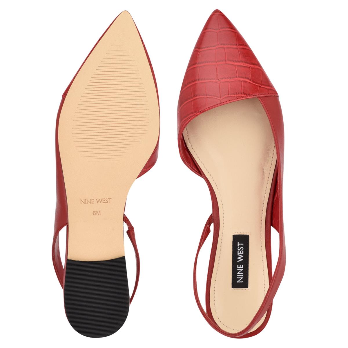 Nine West Beads Slingback Pointy Toe Rojas Rojas | 1860IAWEB