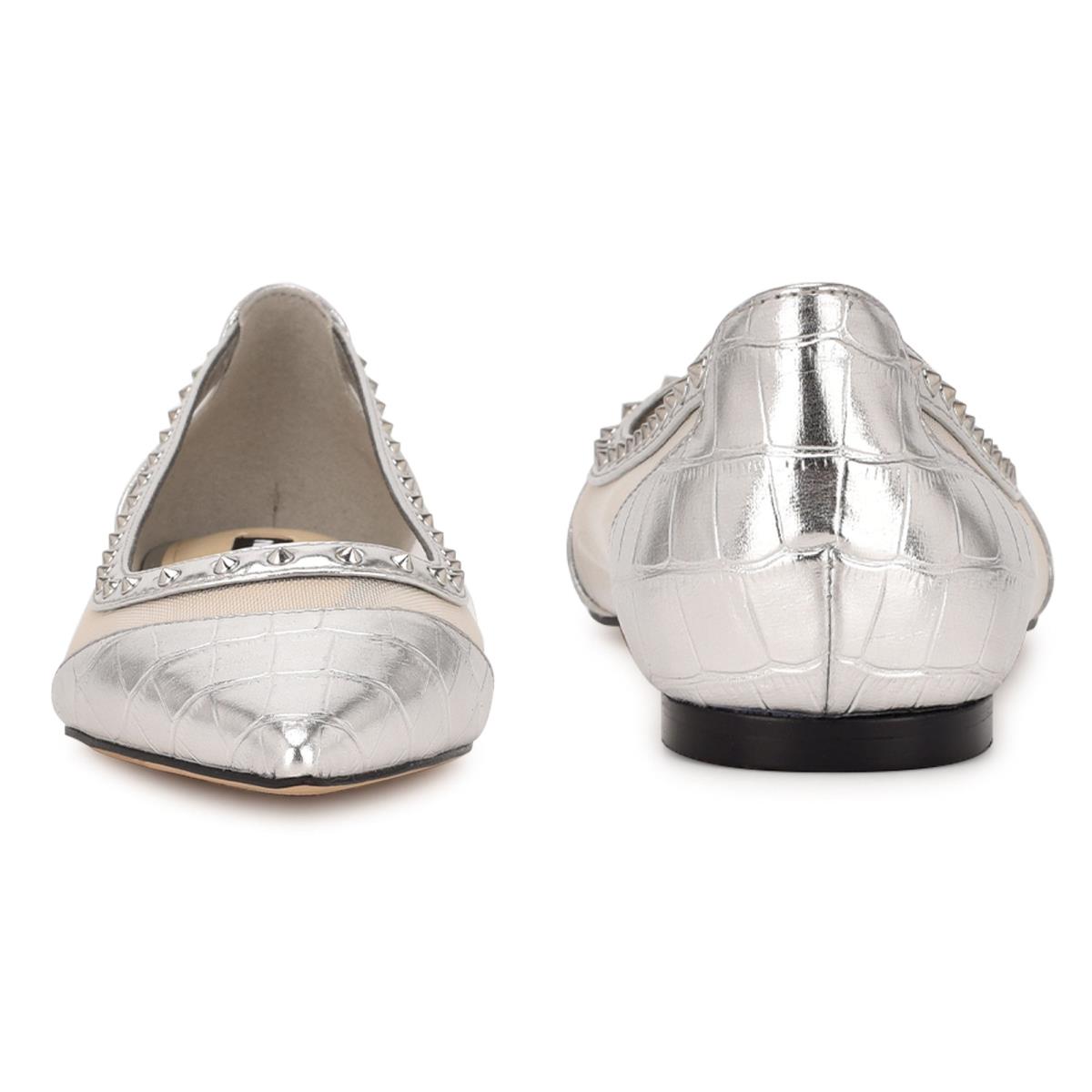 Nine West Bizzie Pointy Toe Plateadas | 8619LJZQI