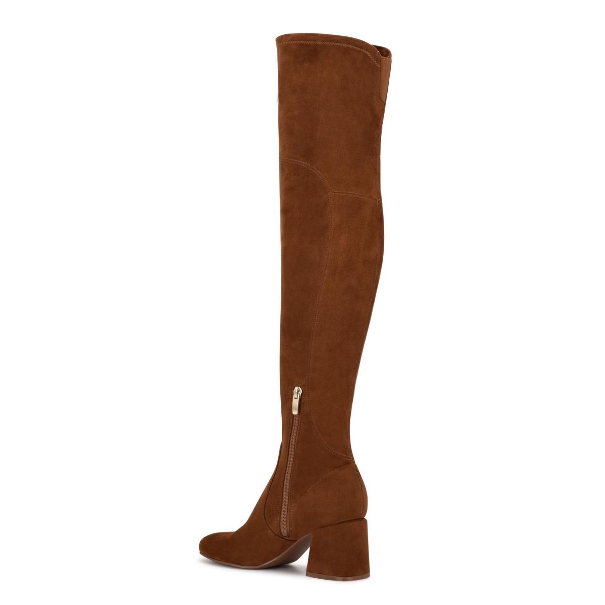 Nine West Blocky Over The Knee Marrones | 3647HOUTI