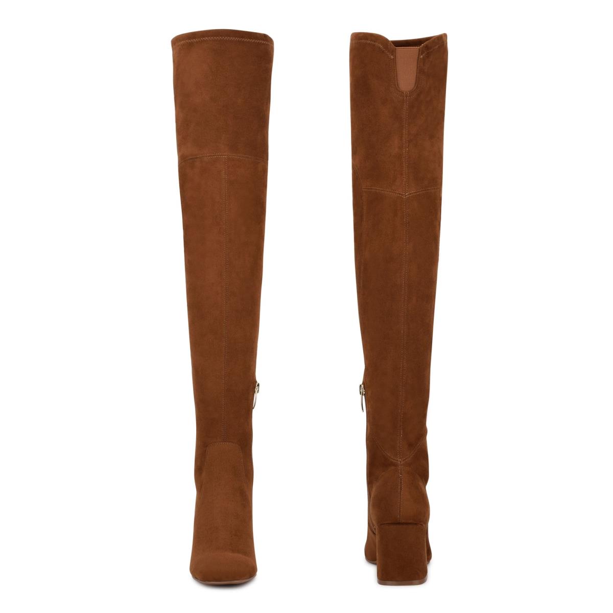 Nine West Blocky Over The Knee Marrones | 3647HOUTI