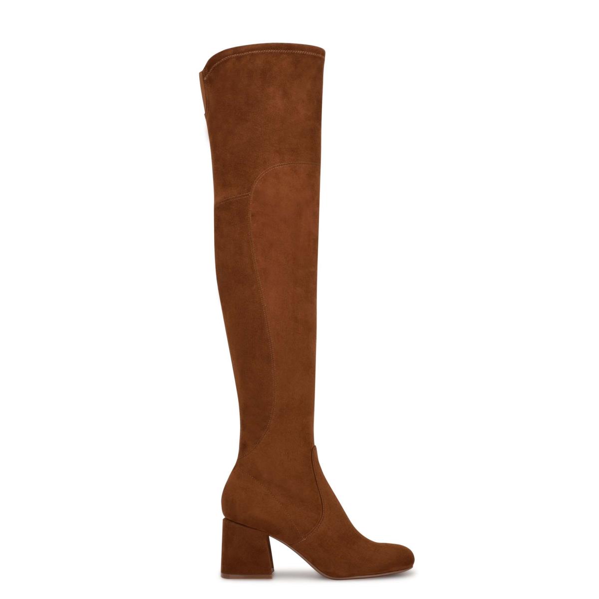 Nine West Blocky Over The Knee Marrones | 3647HOUTI