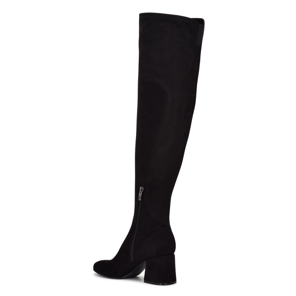 Nine West Blocky Over The Knee Negras | 0695EMJBN