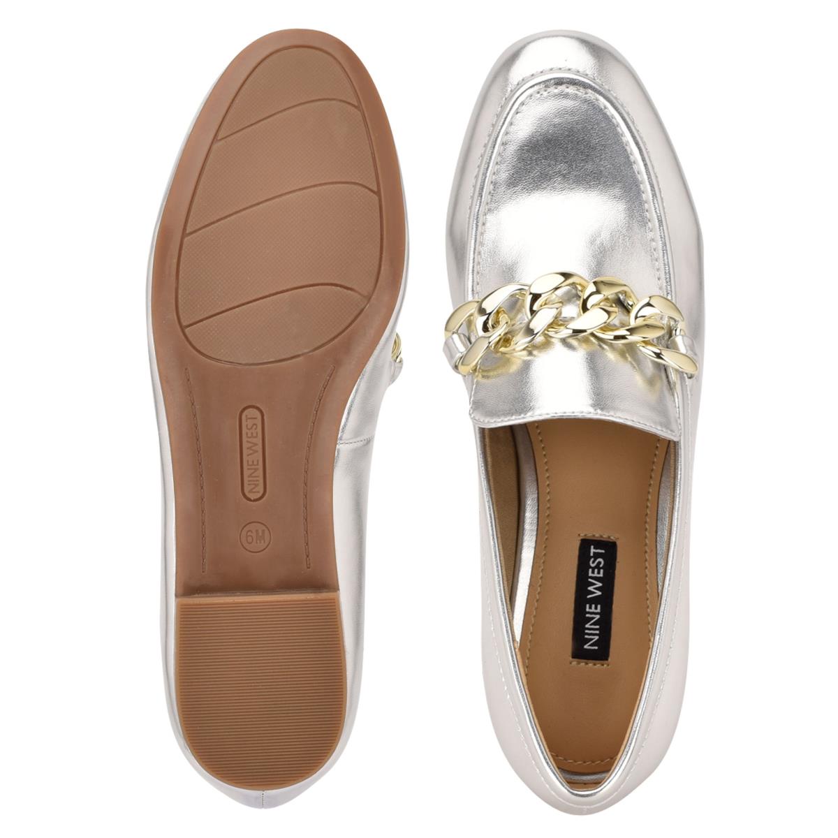 Nine West Chain Slip-On Plateadas | 9714ZROMG