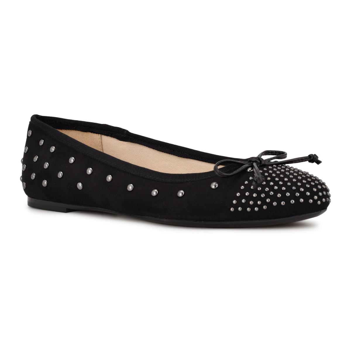 Nine West Curvy Studded Ballet Negras | 3457WCIUF