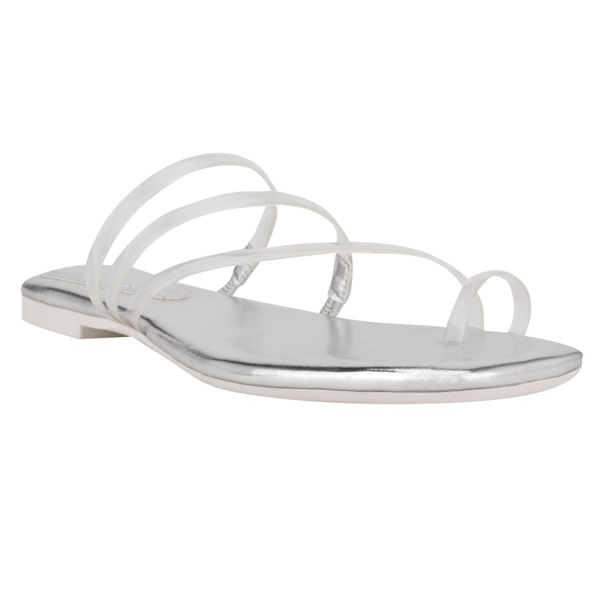 Nine West Darbie Flat Toe Ring Plateadas | 0349YGTHV