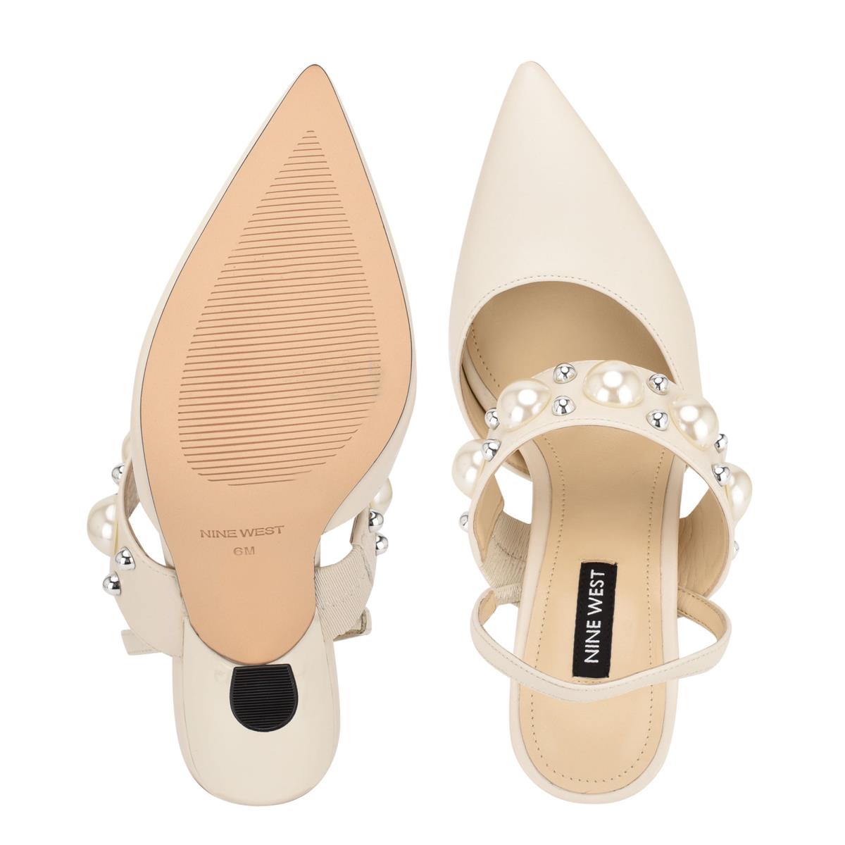 Nine West Debut Dress Slingback Creme | 7481RIWOM