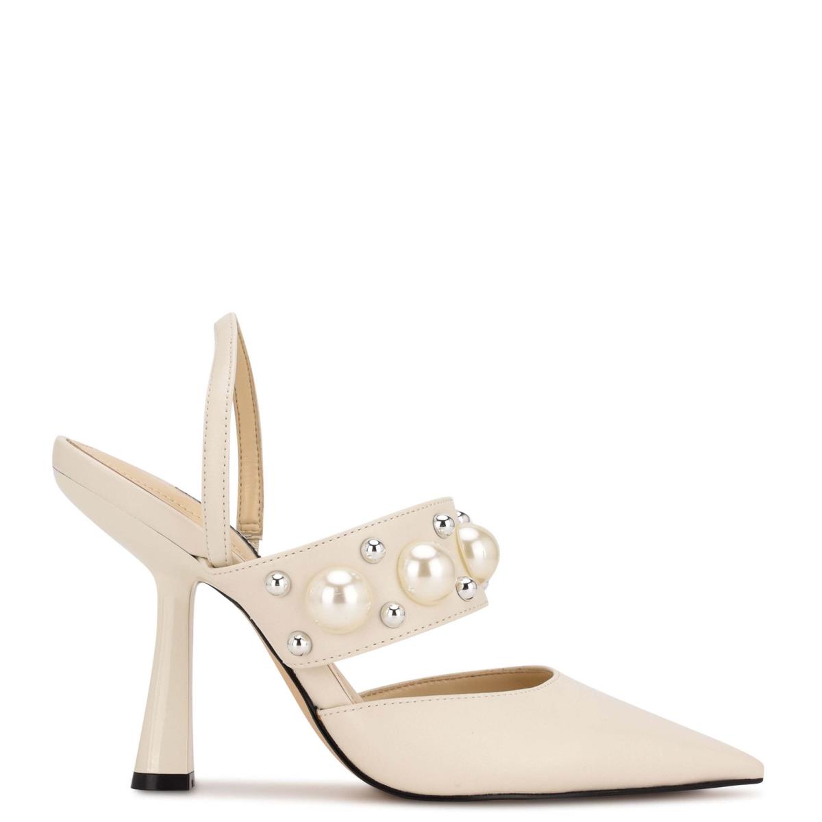 Nine West Debut Dress Slingback Creme | 7481RIWOM