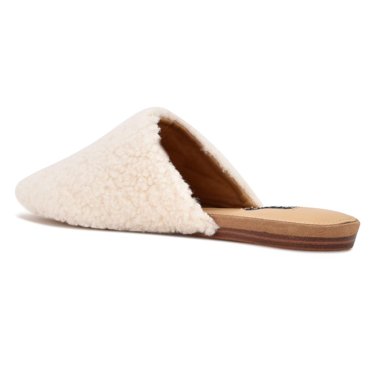 Nine West Furzy Pointy Toe Creme | 5147ZPXYO