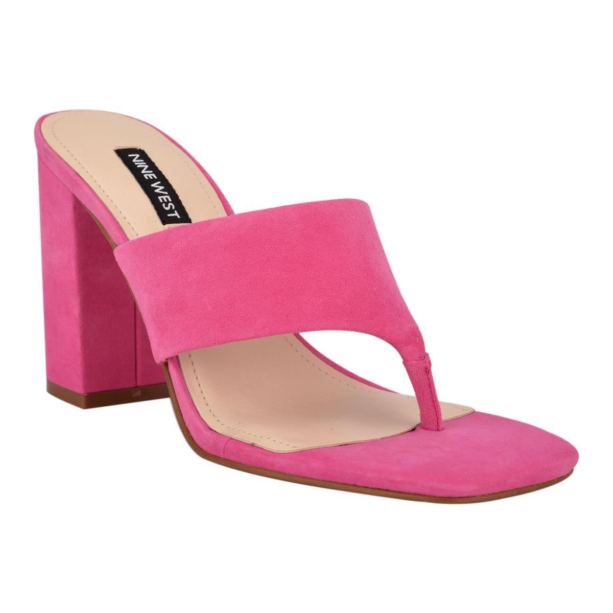 Nine West Gogo Block Heel Rosas | 7245ILWQN