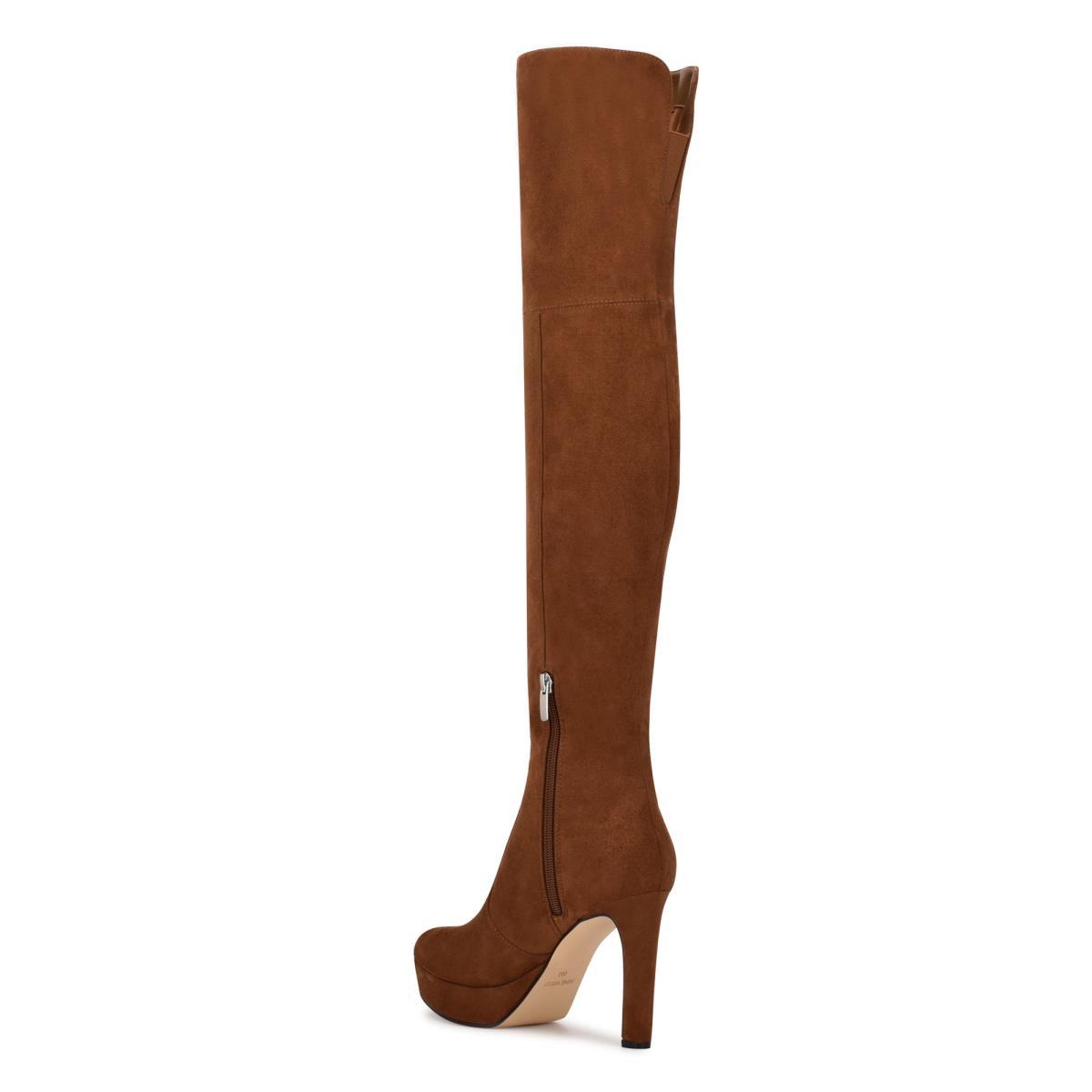 Nine West Gotcha Wide Calf Over the Knee Marrones | 2174EXBNU