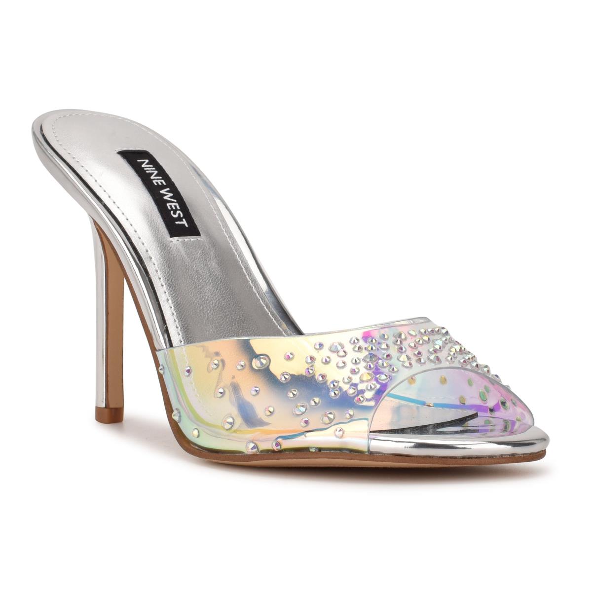 Nine West Ido Rhinestone Heeled Plateadas | 5362DEJWG