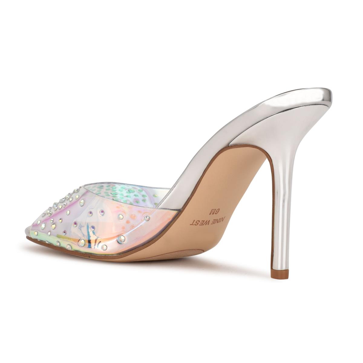 Nine West Ido Rhinestone Heeled Plateadas | 5362DEJWG