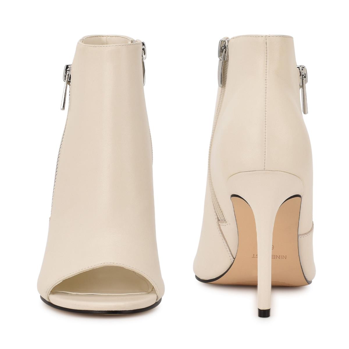 Nine West Izip Peep toe Creme | 4370WINGS