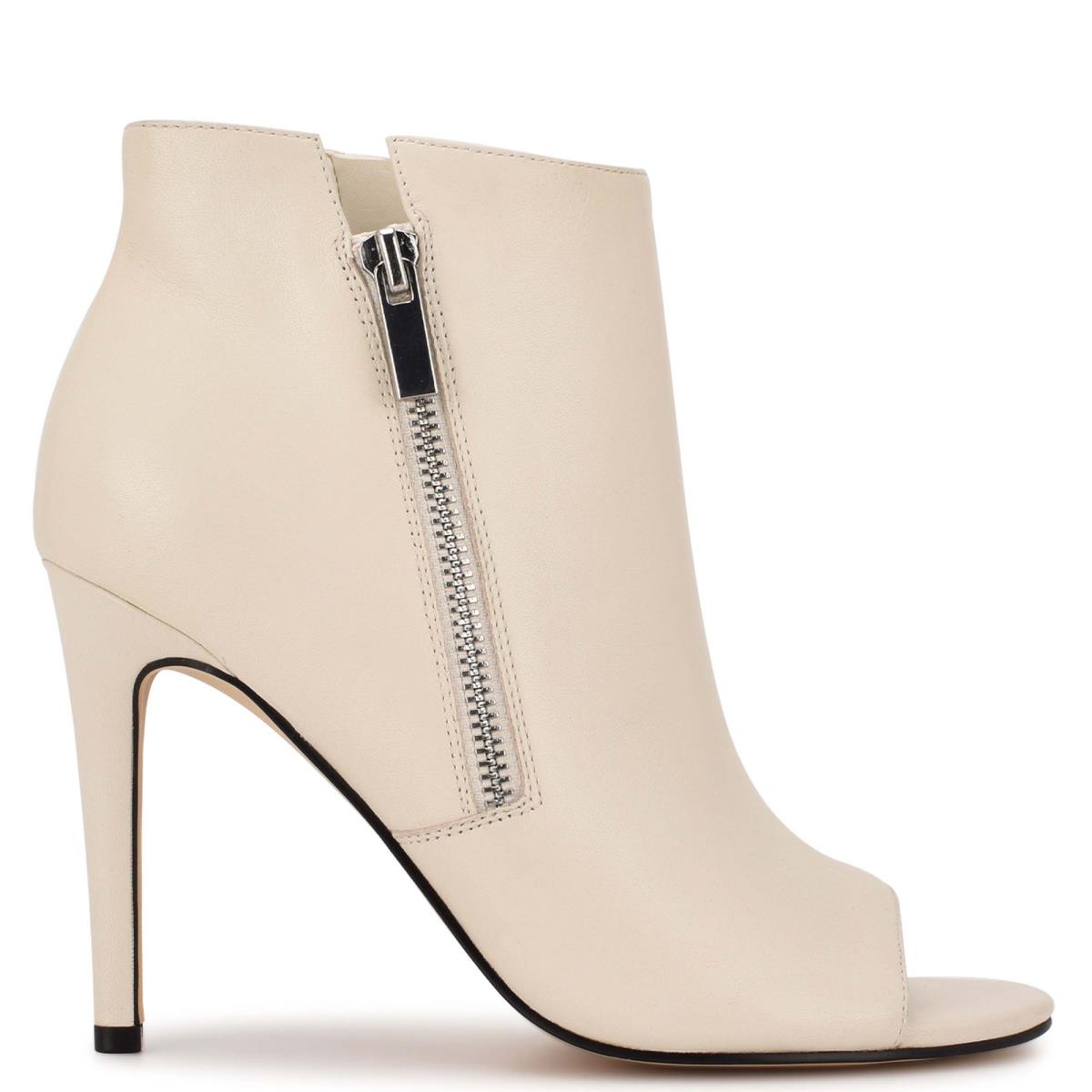 Nine West Izip Peep toe Creme | 4370WINGS