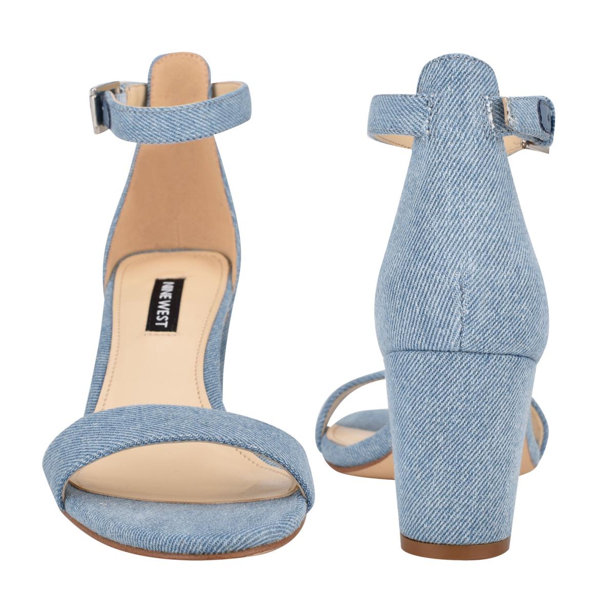 Nine West Pruce Ankle Strap Block Azules | 0657DGIPR