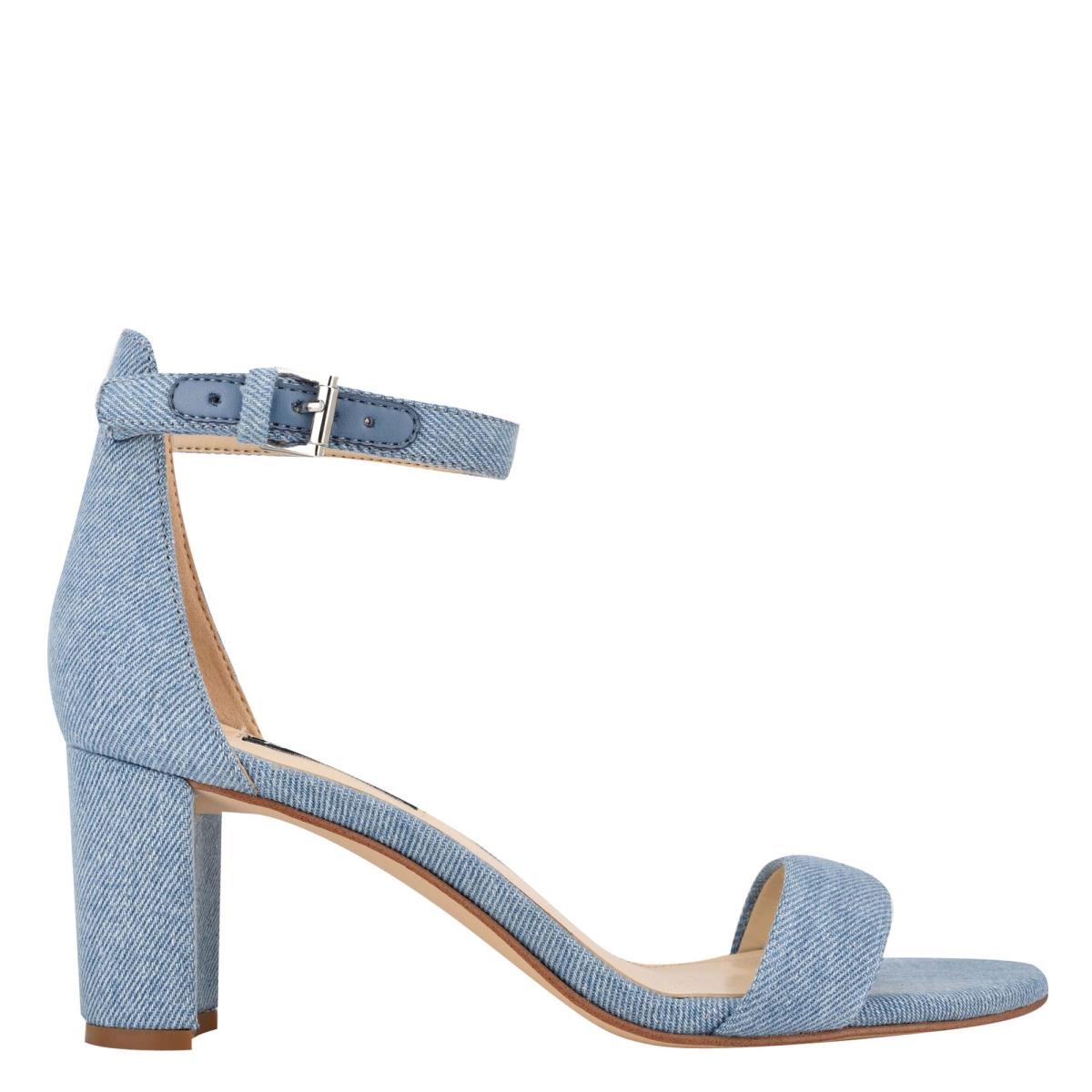 Nine West Pruce Ankle Strap Block Azules | 0657DGIPR