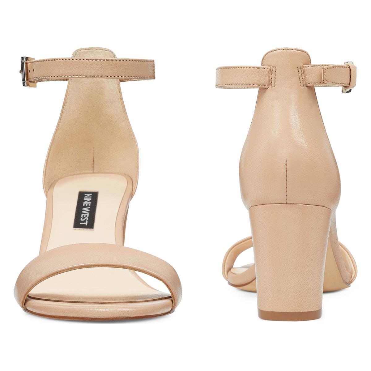 Nine West Pruce Ankle Strap Block Beige | 4625IVMGH