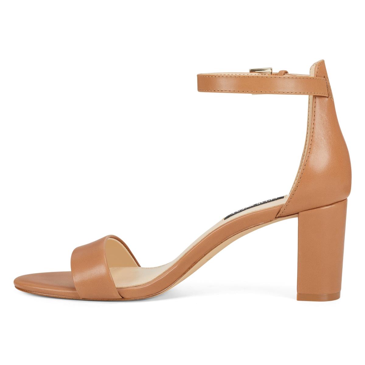 Nine West Pruce Ankle Strap Block Beige | 7531IVRAX