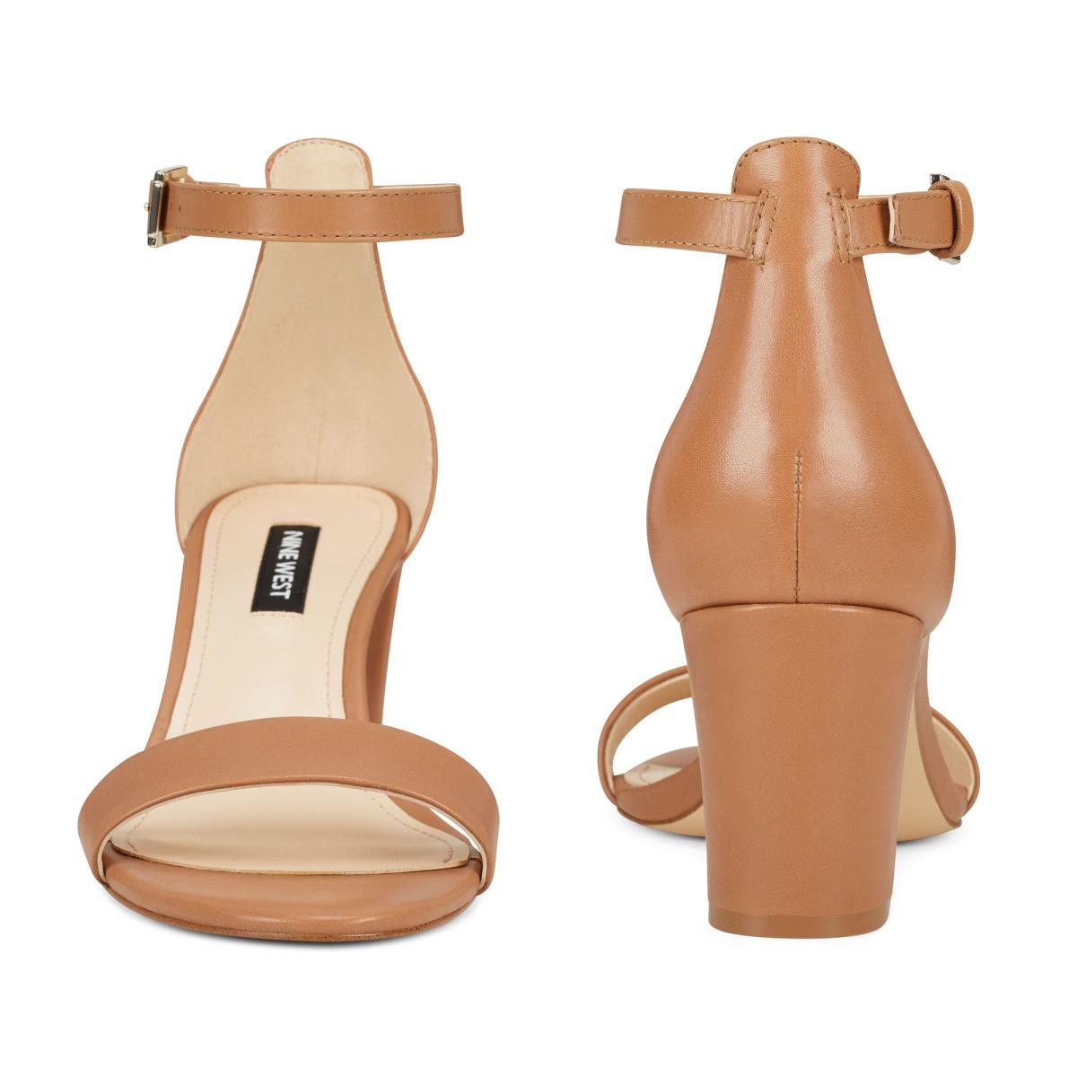 Nine West Pruce Ankle Strap Block Beige | 7531IVRAX