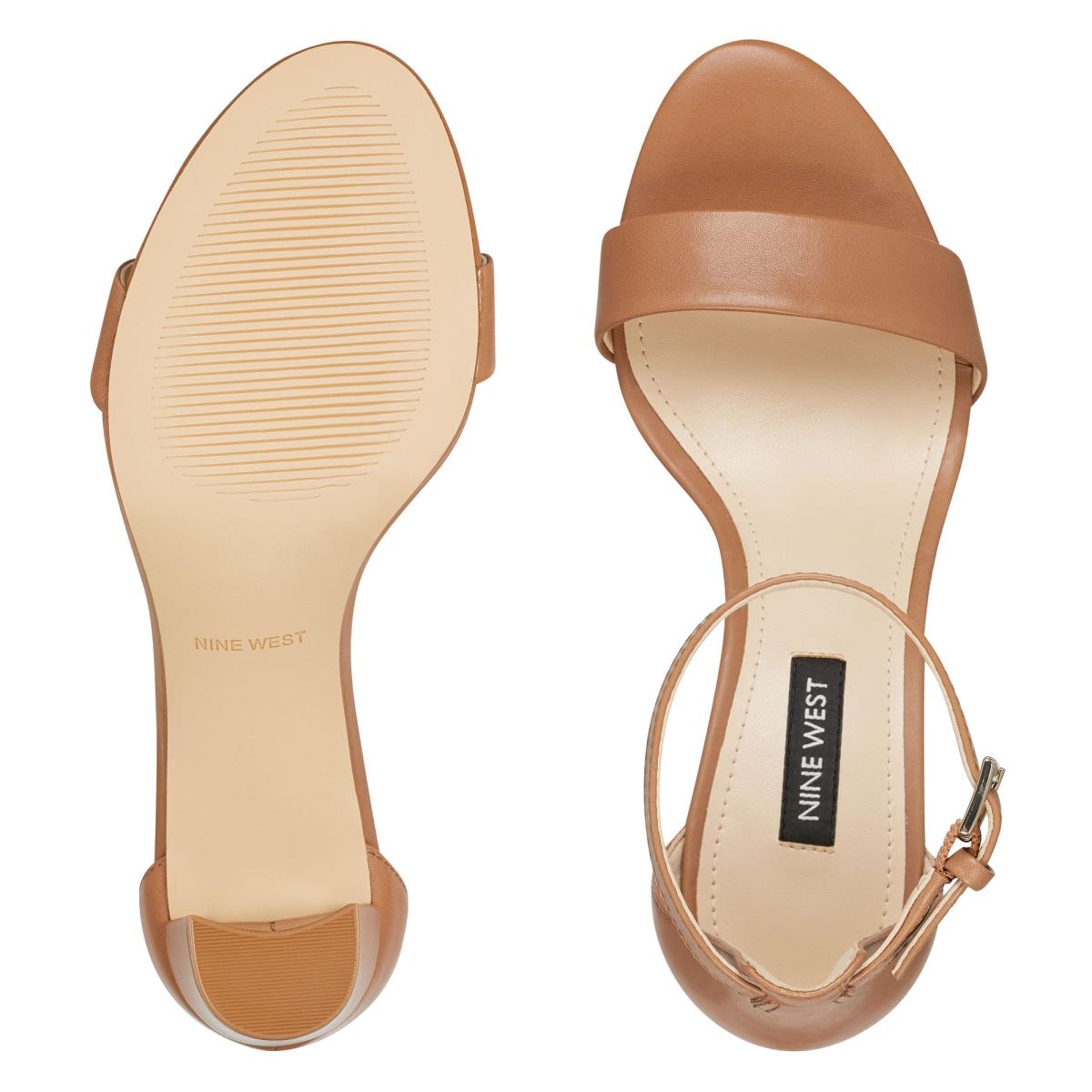 Nine West Pruce Ankle Strap Block Beige | 7531IVRAX