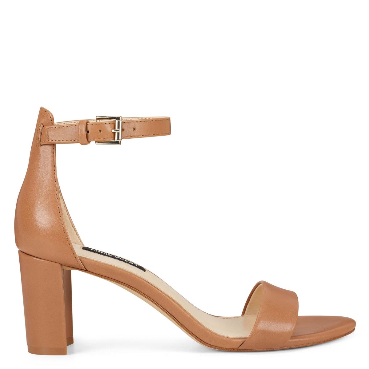 Nine West Pruce Ankle Strap Block Beige | 7531IVRAX