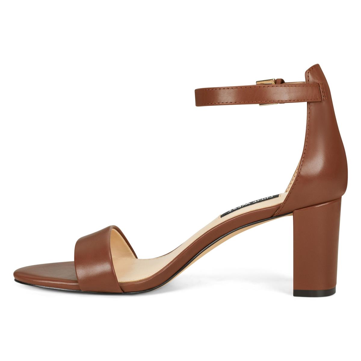 Nine West Pruce Ankle Strap Block Marrones Oscuro | 0179RDBUG