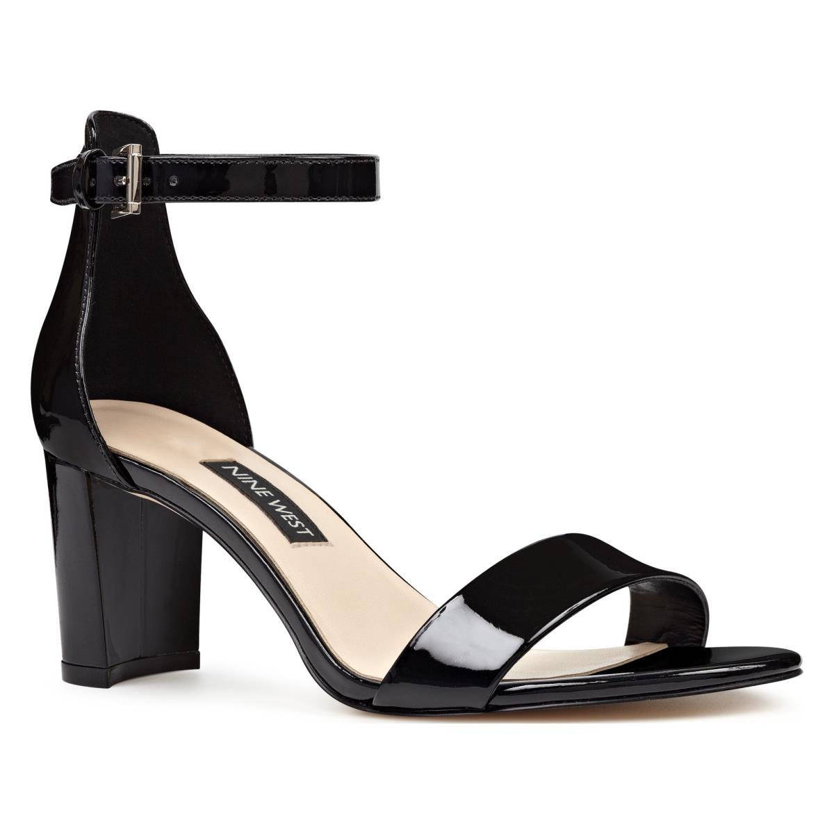 Nine West Pruce Ankle Strap Block Negras | 9268EUOSF