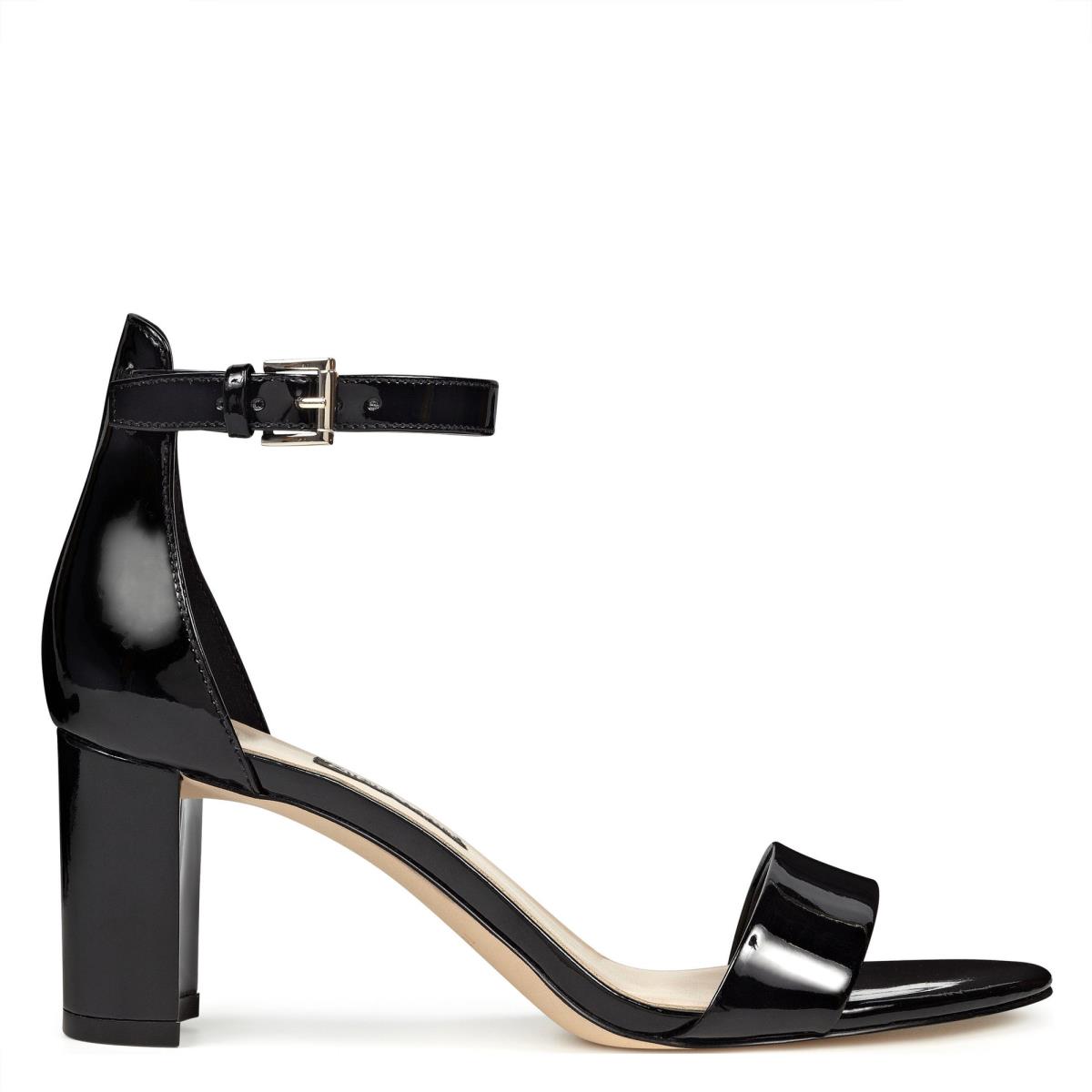 Nine West Pruce Ankle Strap Block Negras | 9268EUOSF