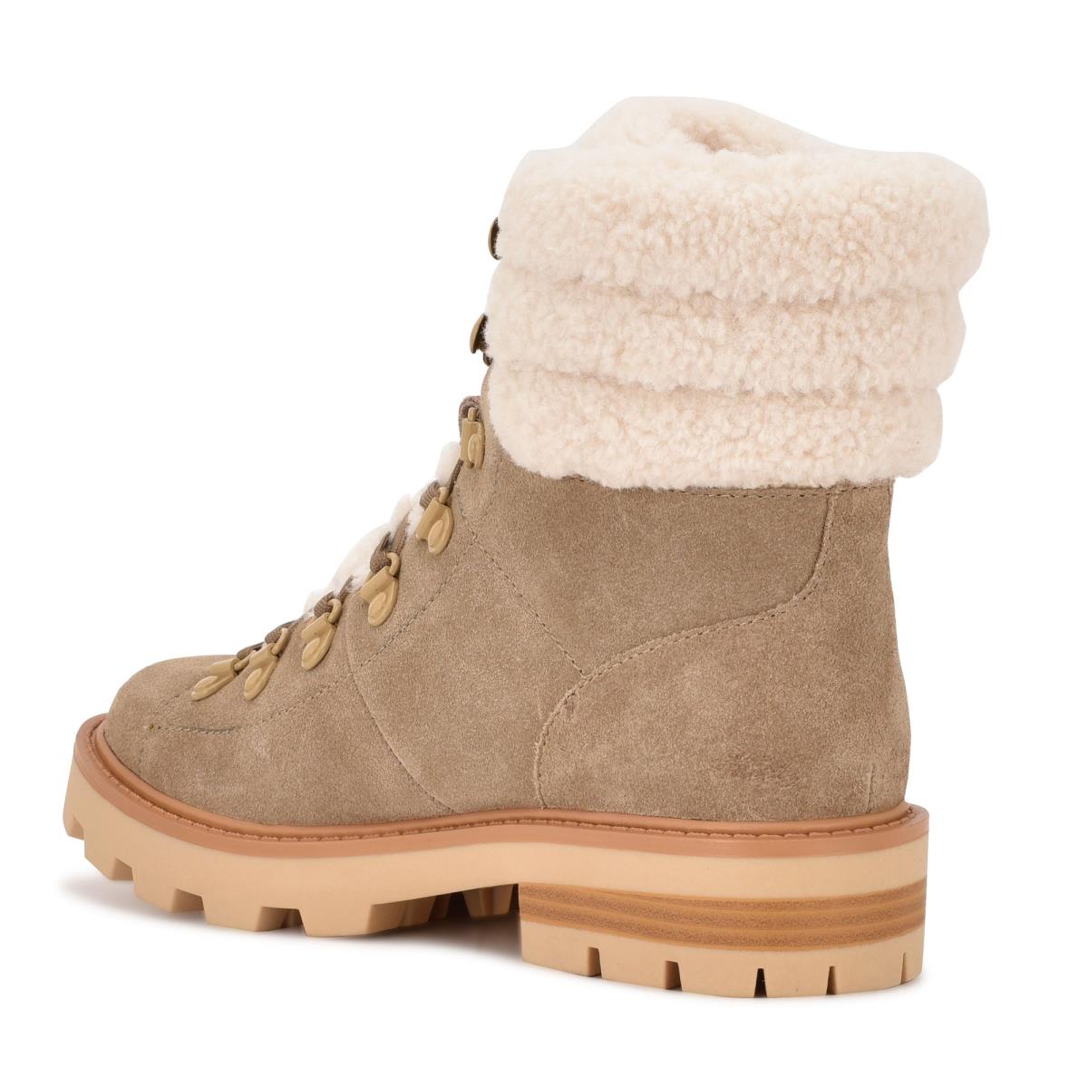 Nine West Rima Combat Lug Sole Beige Claro | 3541MANZC