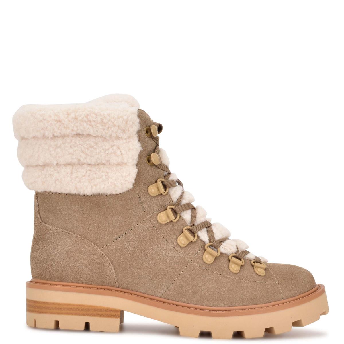 Nine West Rima Combat Lug Sole Beige Claro | 3541MANZC