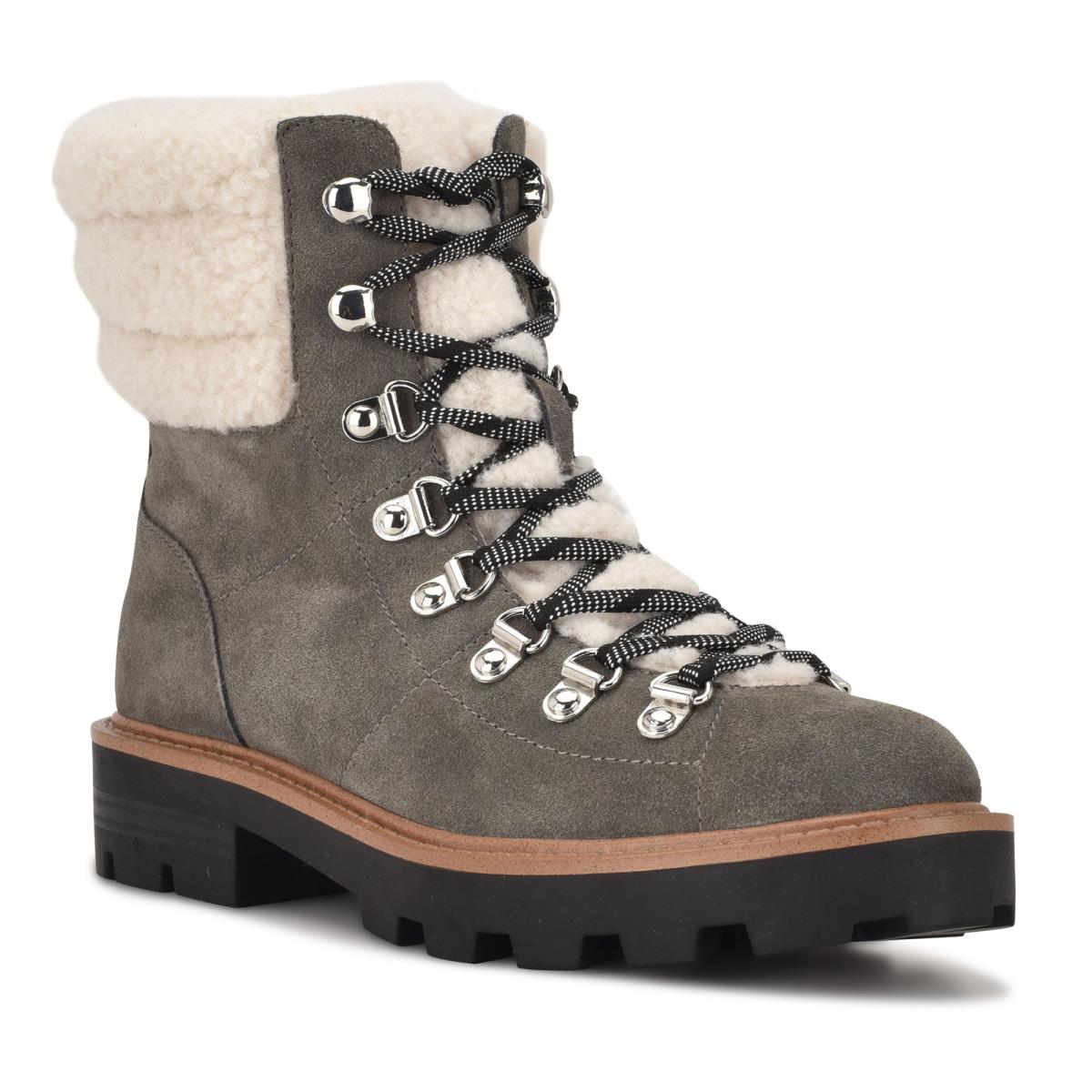 Nine West Rima Combat Lug Sole Gris | 5687SCPIR