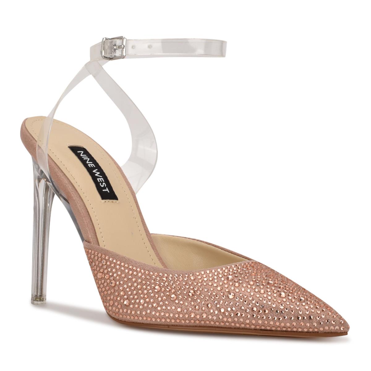 Nine West Sparkel Ankle Strap Beige | 0867MCTJW