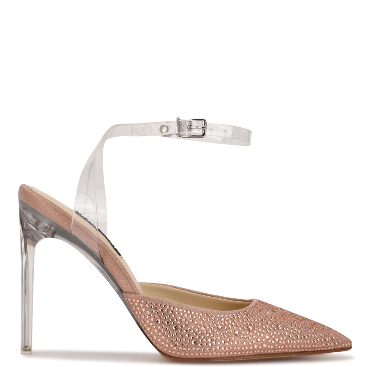 Nine West Sparkel Ankle Strap Beige | 0867MCTJW