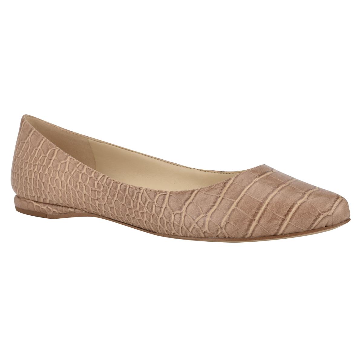 Nine West Speakup Almond Toe Albaricoque Serpent | 1275JXRGA