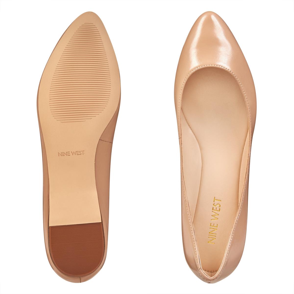 Nine West Speakup Almond Toe Beige | 7605ARKOB