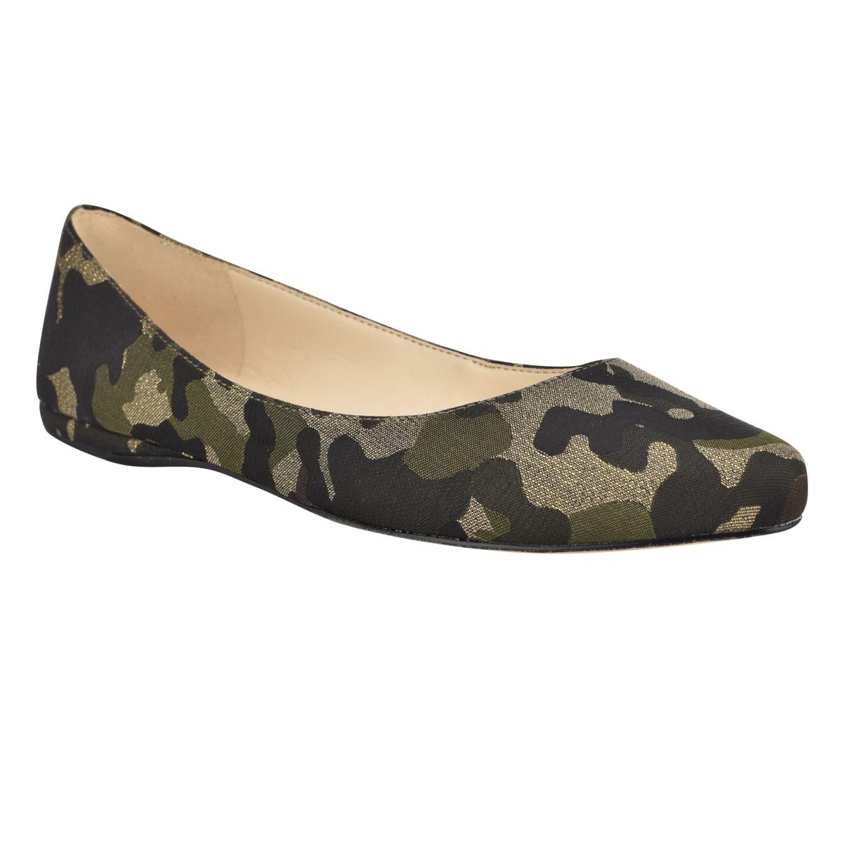 Nine West Speakup Almond Toe Verde Oliva | 5374PYZXI