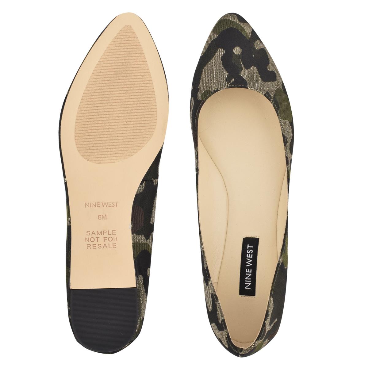 Nine West Speakup Almond Toe Verde Oliva | 5374PYZXI