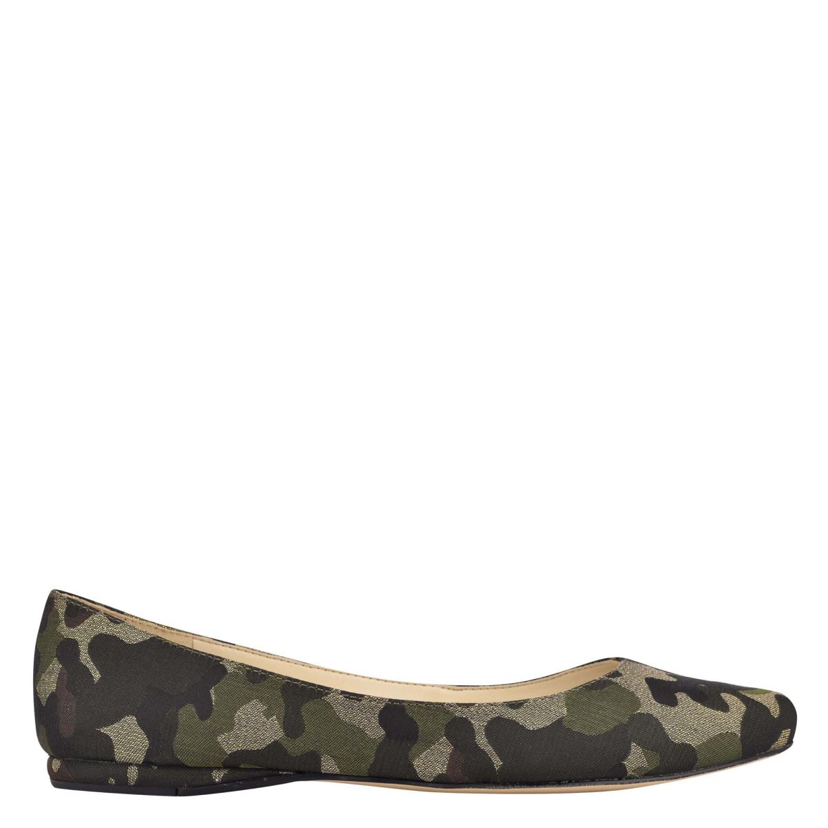 Nine West Speakup Almond Toe Verde Oliva | 5374PYZXI