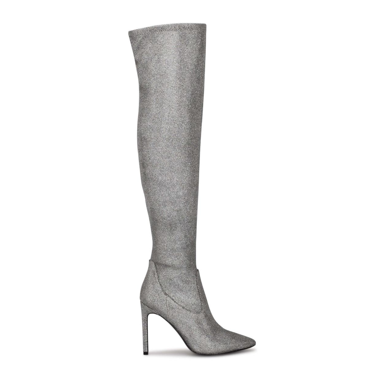 Nine West Tacy Over The Knee Azules Gris | 3186XUTZV