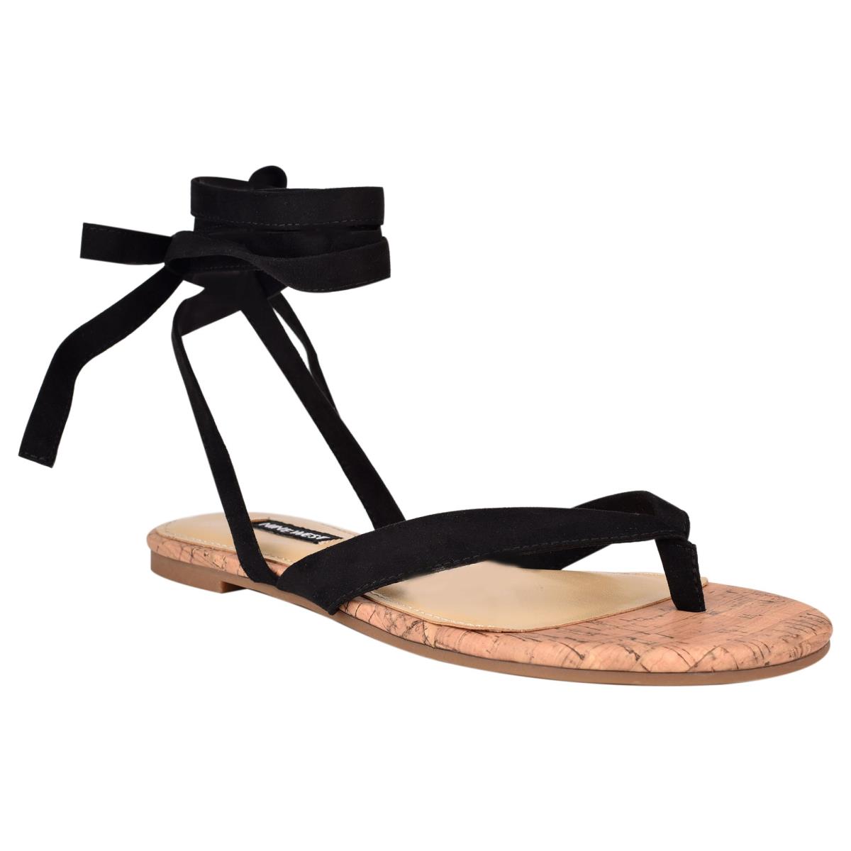 Nine West Tiedup Ankle Wrap Negras | 2746LXRCD