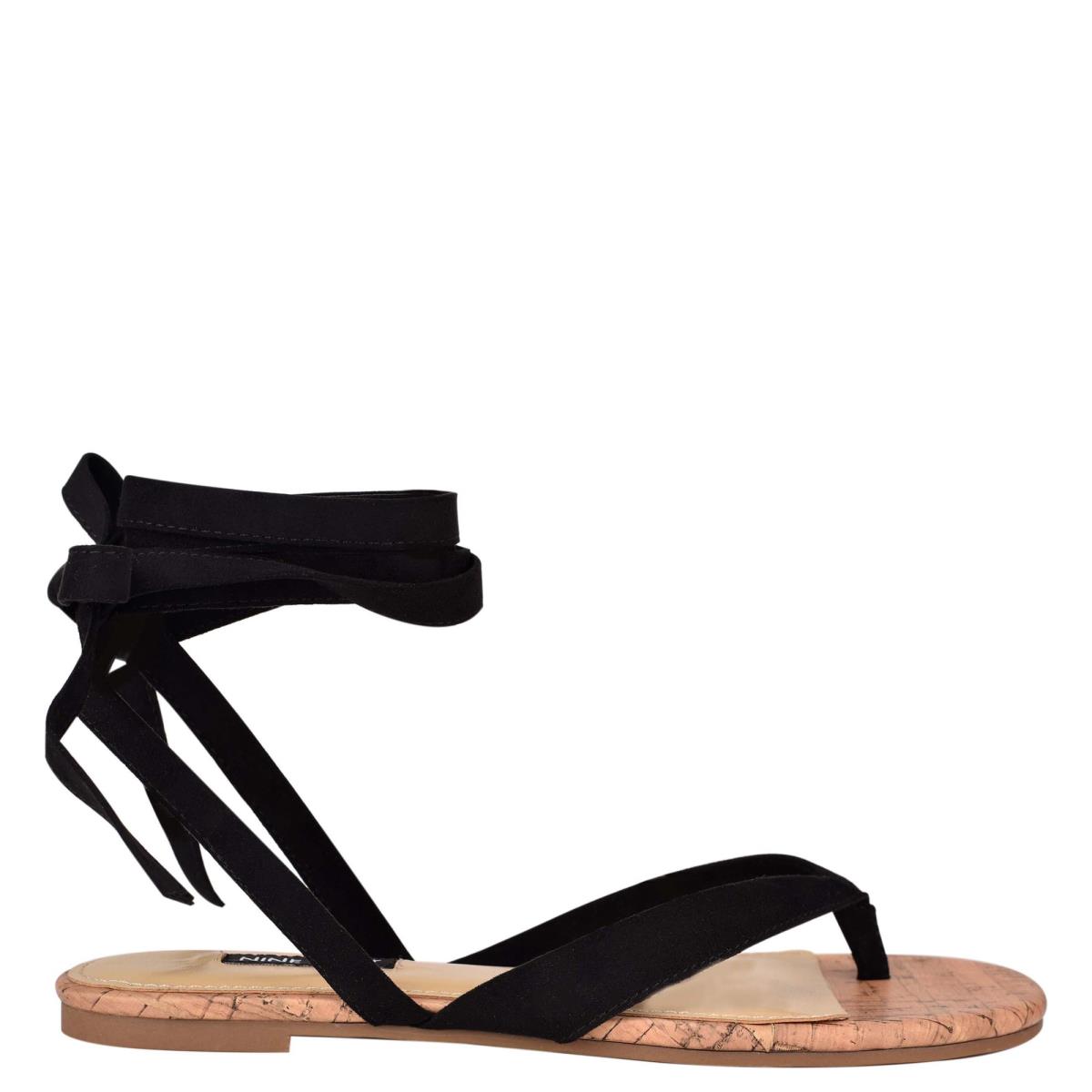 Nine West Tiedup Ankle Wrap Negras | 2746LXRCD