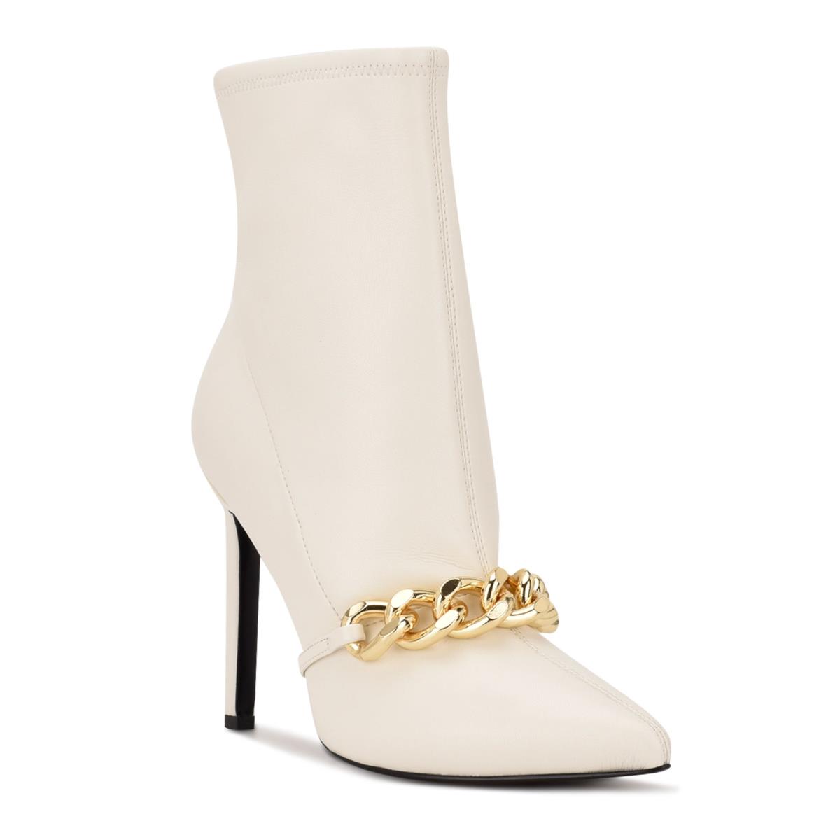 Nine West Timbaa Dress Bootie Blancas | 4628RBWFH